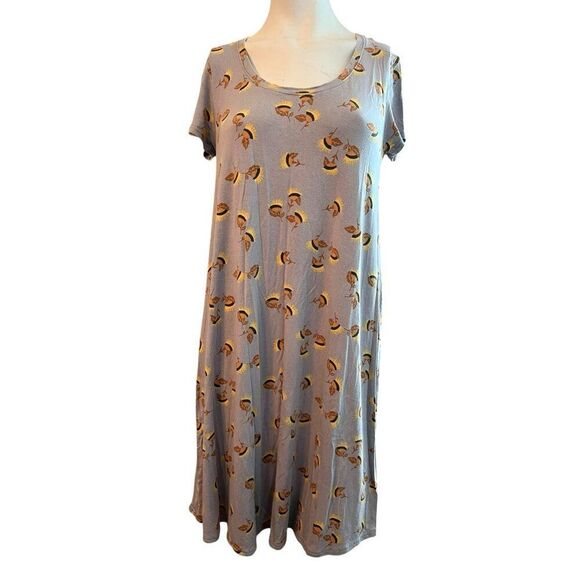 Matilda Jane Small Gray Floral Write It Down Shift Dress The Adventure Begins - Picture 1 of 3
